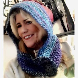 Turquoise, Purple Hoodie Handmade by me